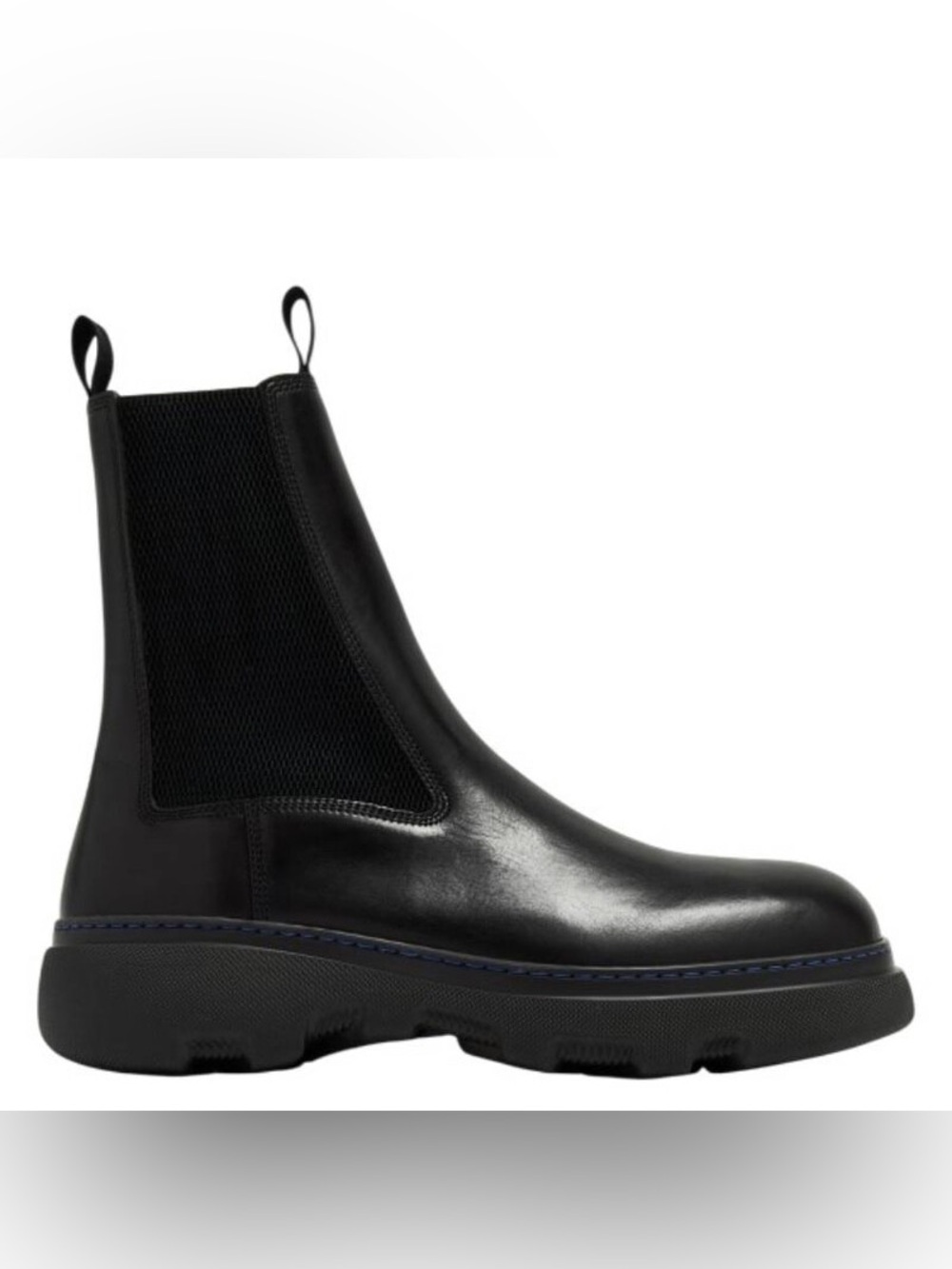New Burberry Black Creeper Leather Chelsea Boots - Leather Slip-On